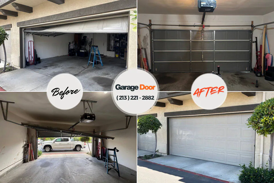 Before and after: garage door repair Isle of Palms, SC